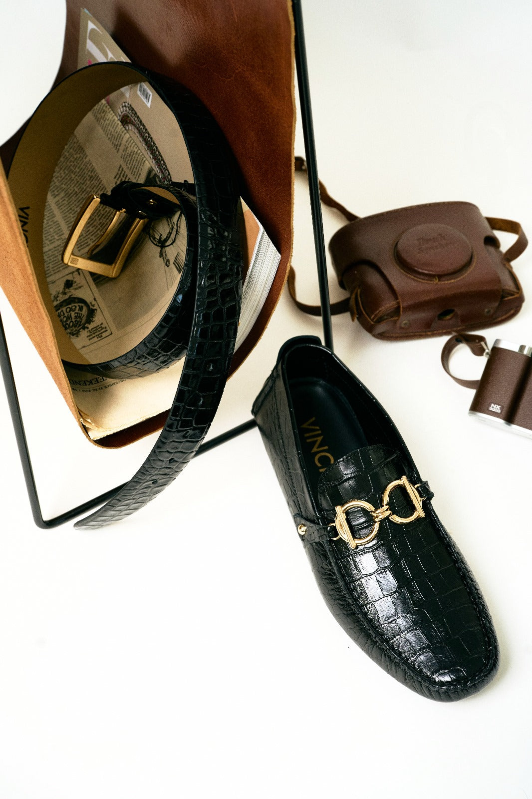 Vinci Leather The Pisa Black Leather Bit Drive Loafer Men Shoe – product view 7