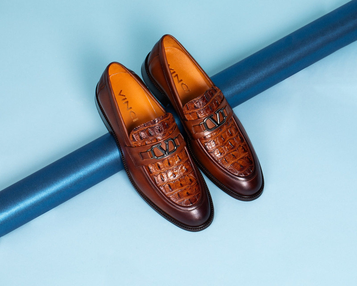 Vinci Leather Amsterdam Tan Bit Loafer Men Shoe – product view 9