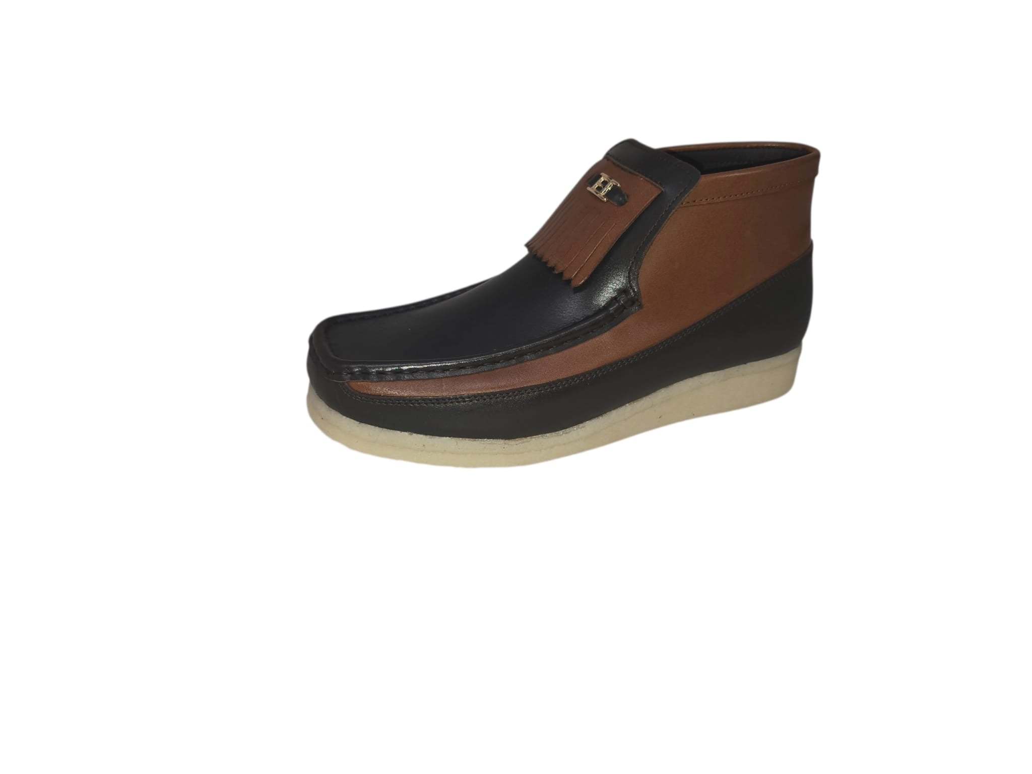 British Walkers Fringe Empire Men's Classic Retro Leather Fringe Slip On Crepe Sole Shoe