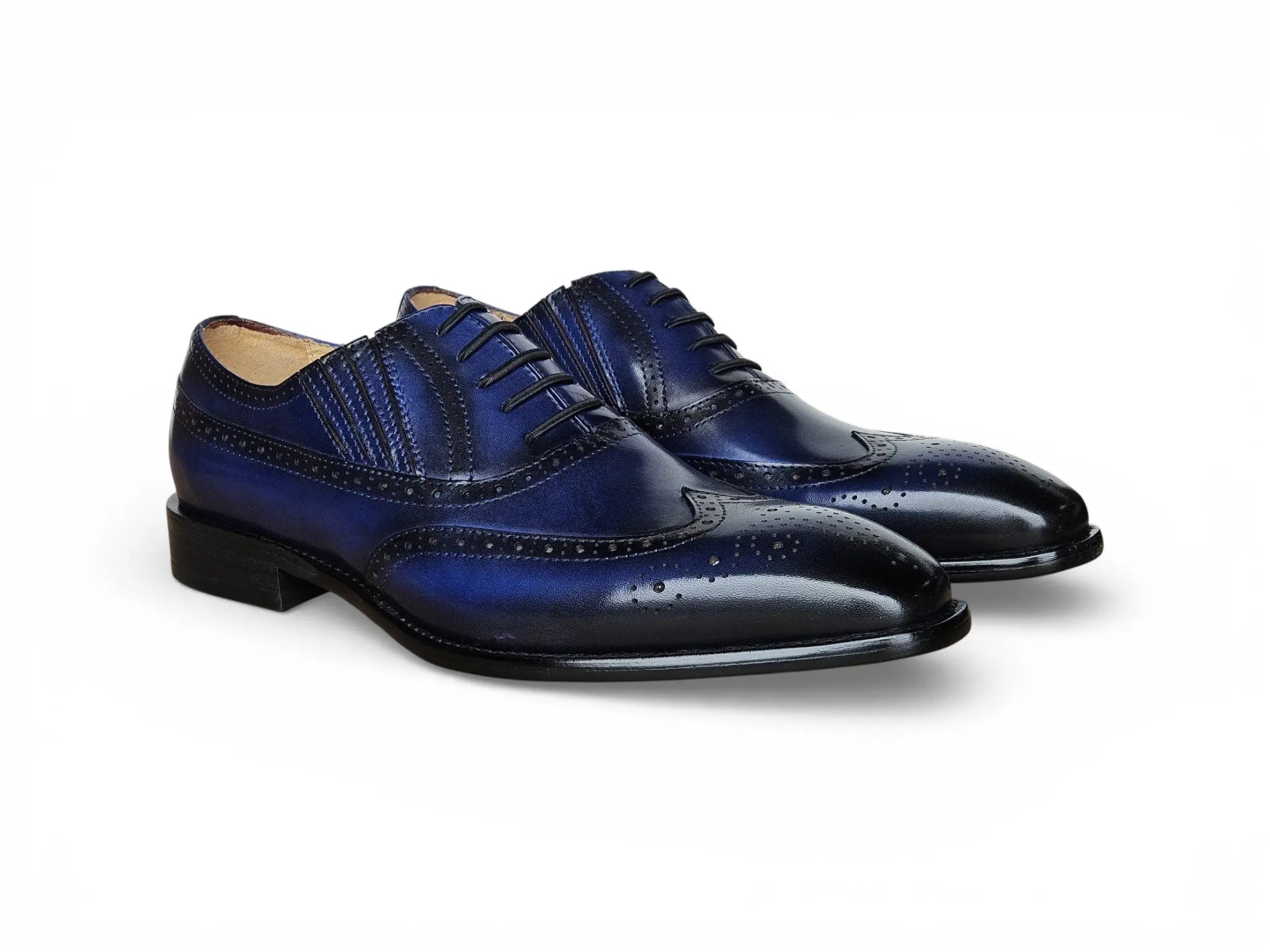 Carrucci Shoes Ks Wingtip Slip On Oxford Classic Leather KS509 18 front view