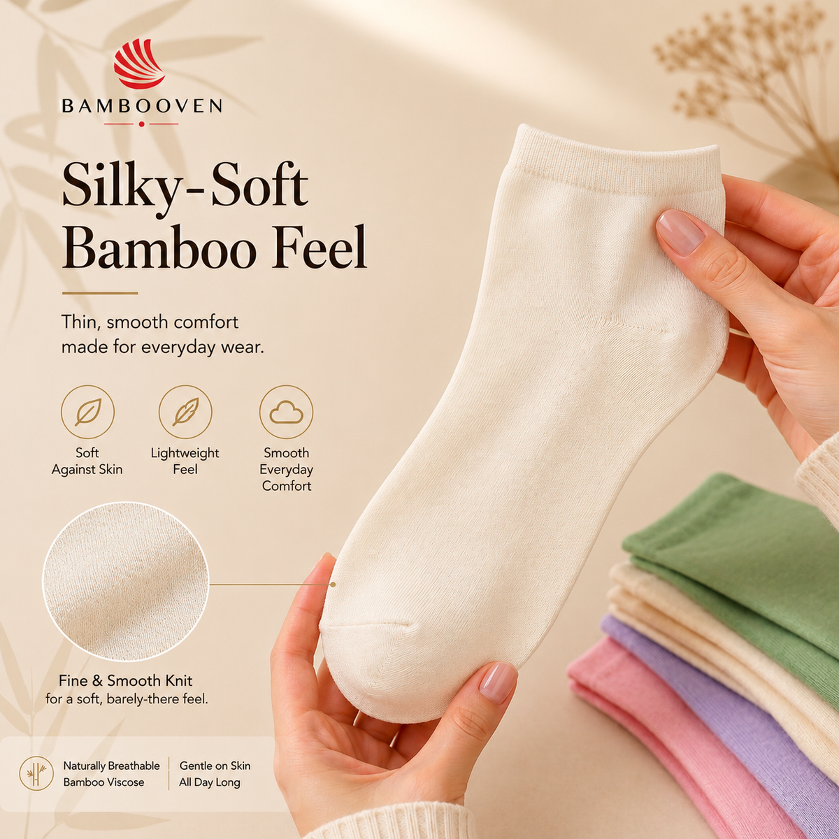 Women’s Bamboo Ankle Socks 12-Pack, Garden Mix