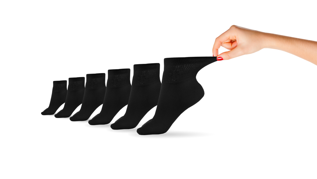 Women's Cotton Diabetic Ankle Socks (6 Pair) – product view 2
