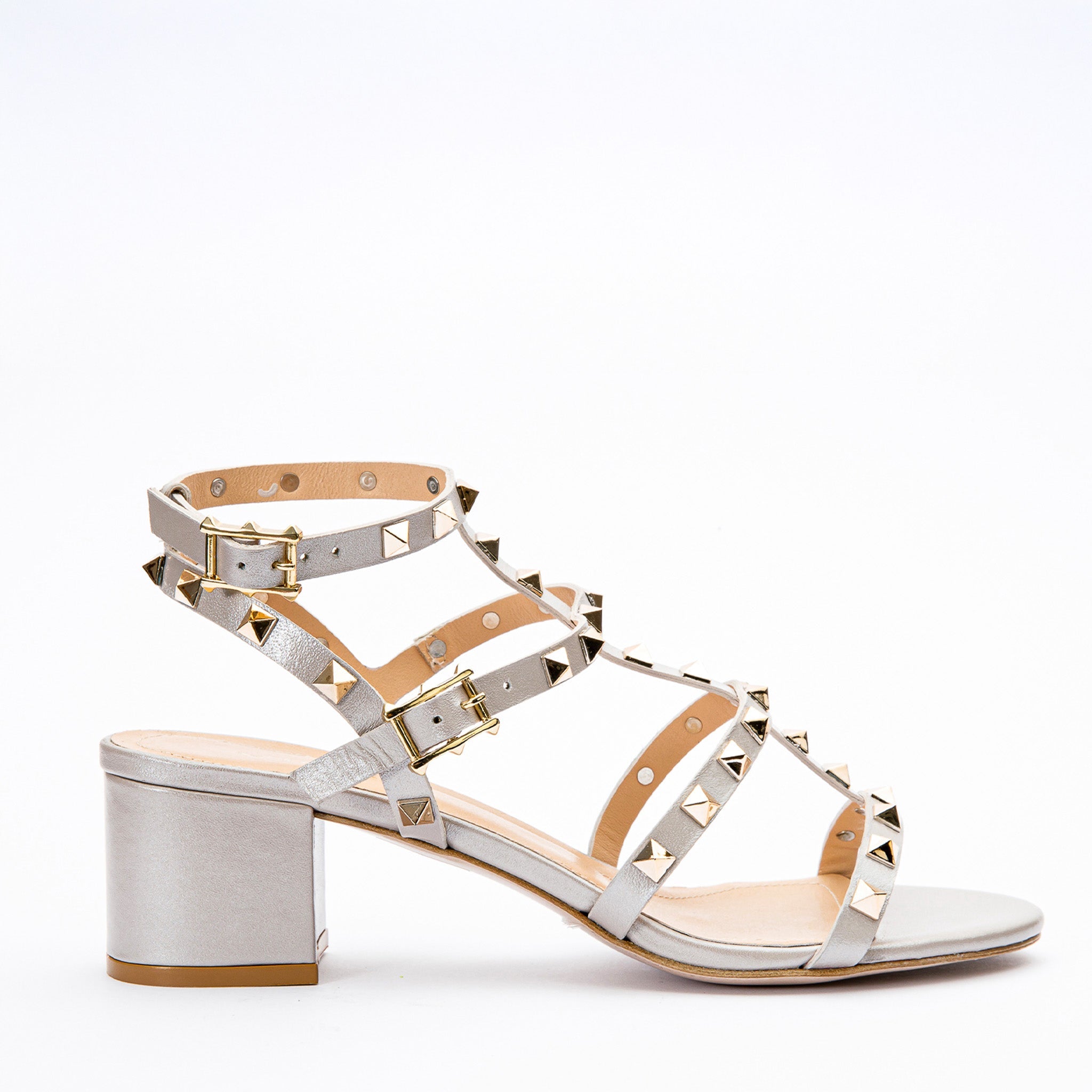 The Nejapa Beige Leather Multi Strap Women Sandal