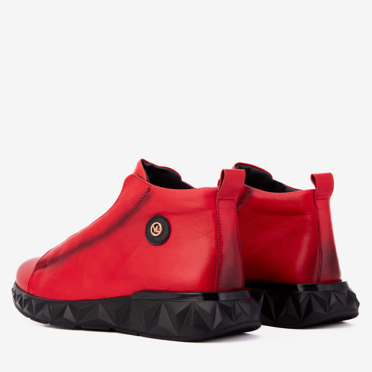 Vinci Leather The Vertex Red Leather Men's Sneaker – product view 7