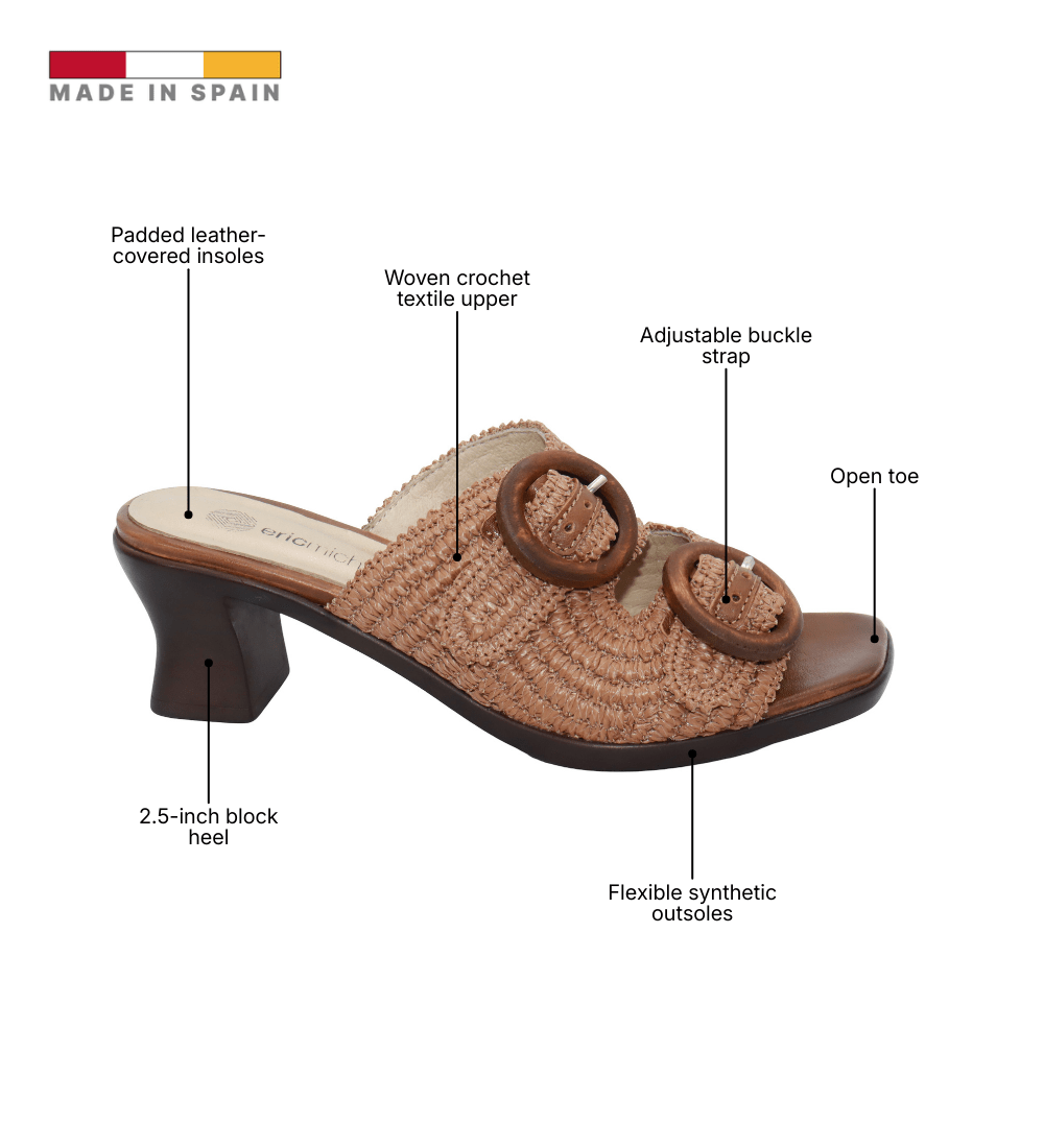 Eric Michael Zest Crochet Block Heel Slide