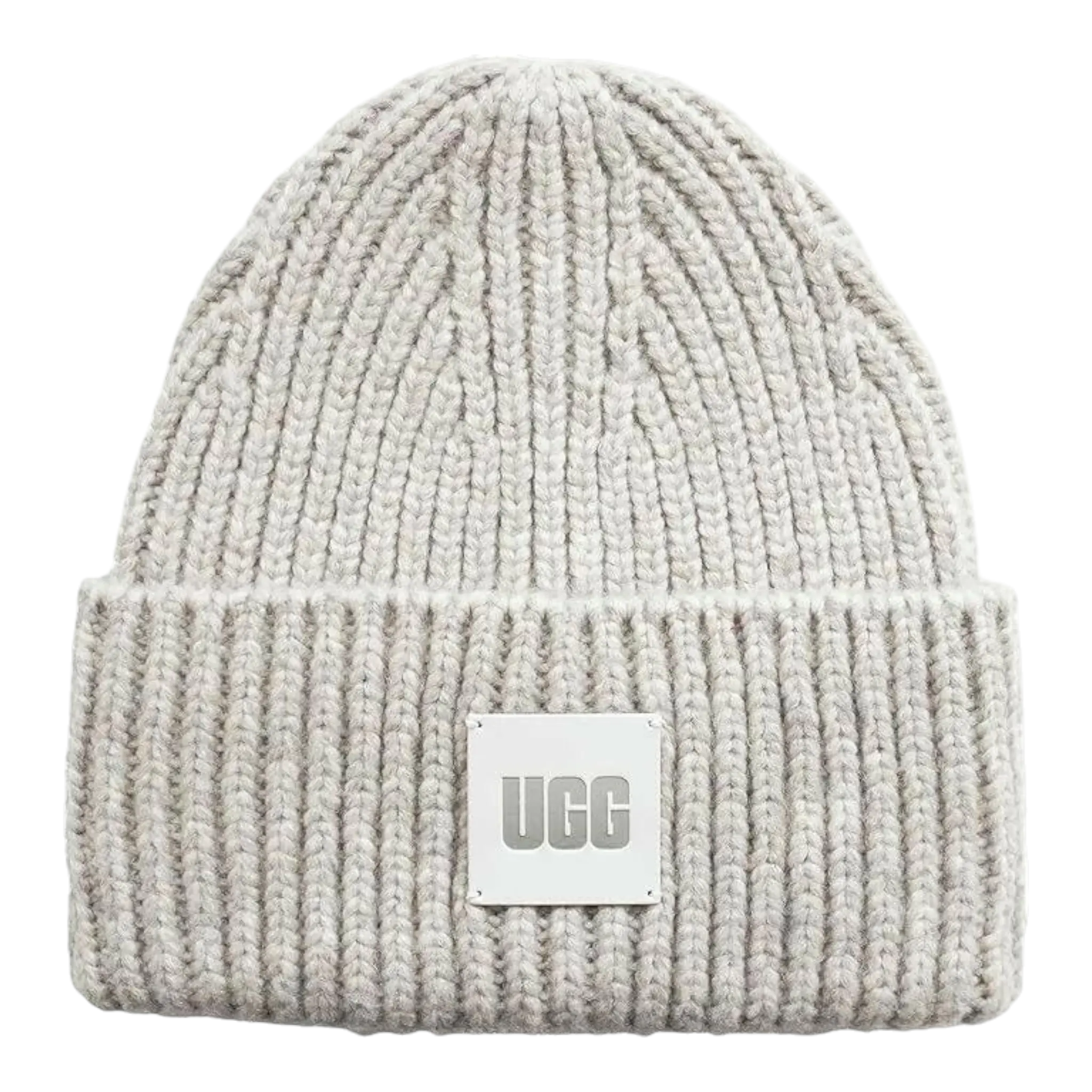 UGG Chunky Rib Women's Beanie — Light Grey Leather
