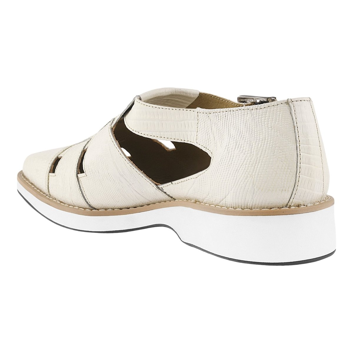 Liberty Zeno Adam Mens Fisherman Lizard Print Genuine Leather Buckle Closure Sandals