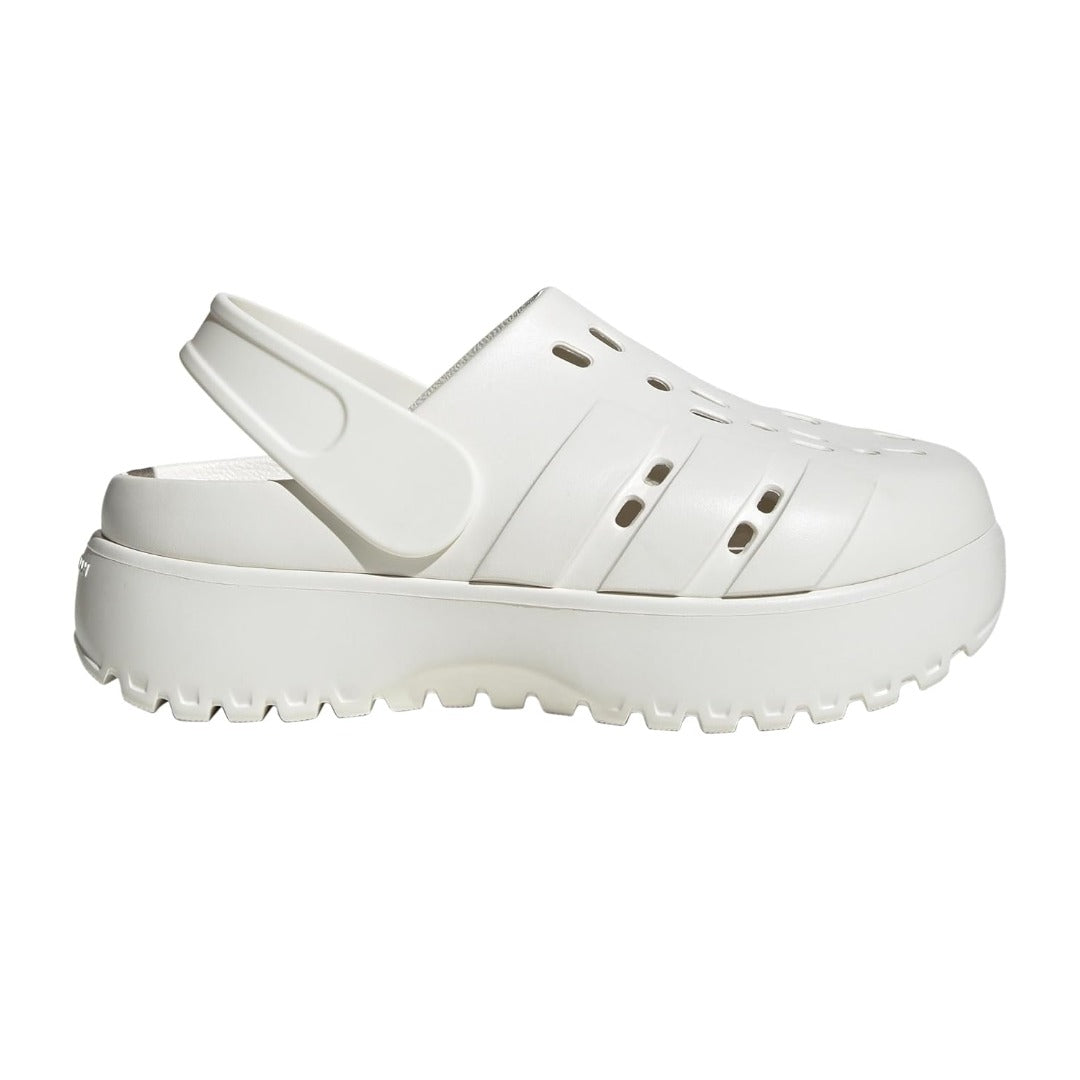 adidas WOMEN'S ADILETTE CLOG PLATFORM SLIDE SANDALS - White – product view 1