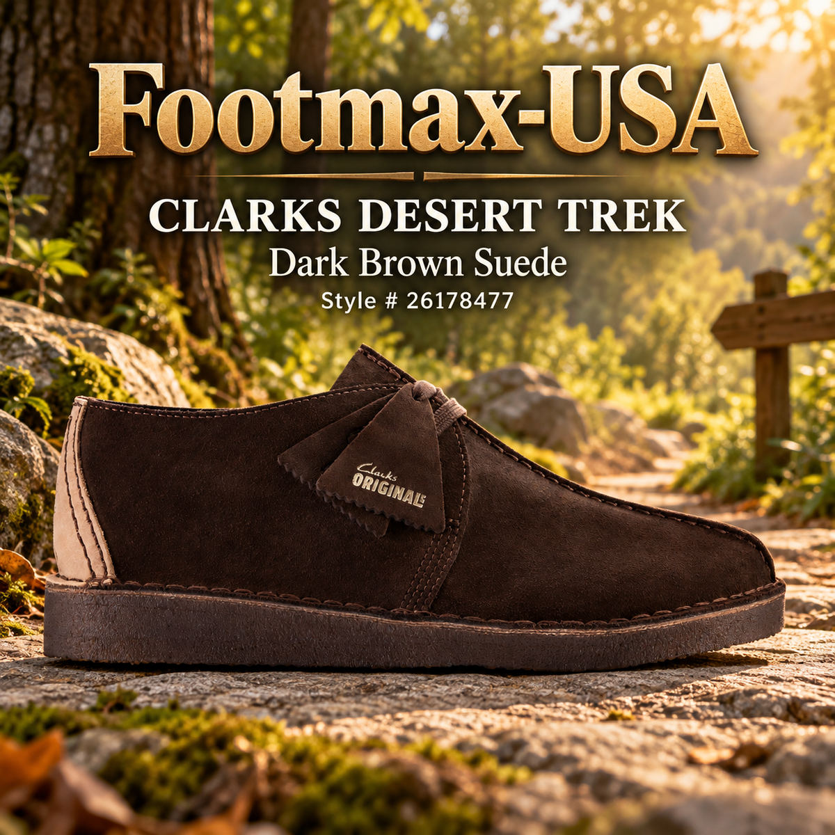 Clarks Desert Trek - 26178477 - Dark Brown Suede - Men's — product view 1