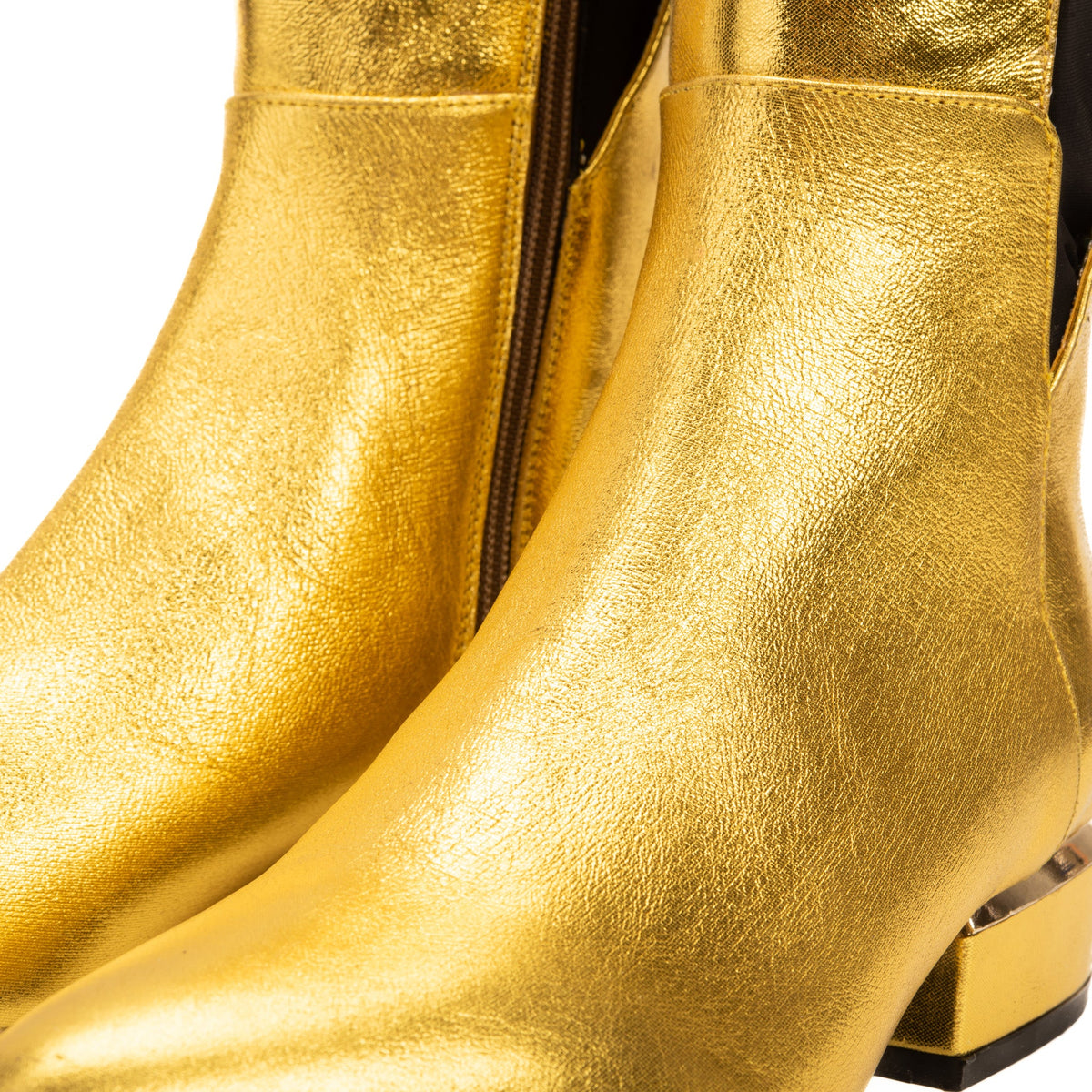 Vinci Leather The Fairoks Gold Leather Pointy Toe Knee High Women Boot – product view 8
