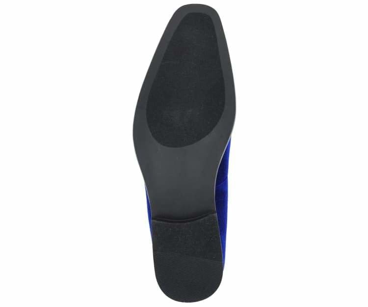 Amali Aller Men's Royal Blue Velvet Slippers