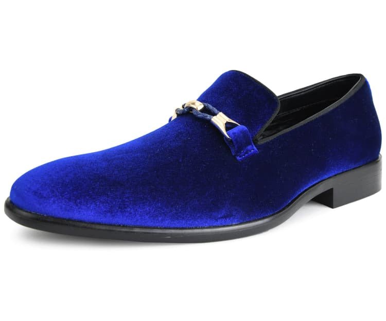Amali Aller Men's Royal Blue Velvet Slippers