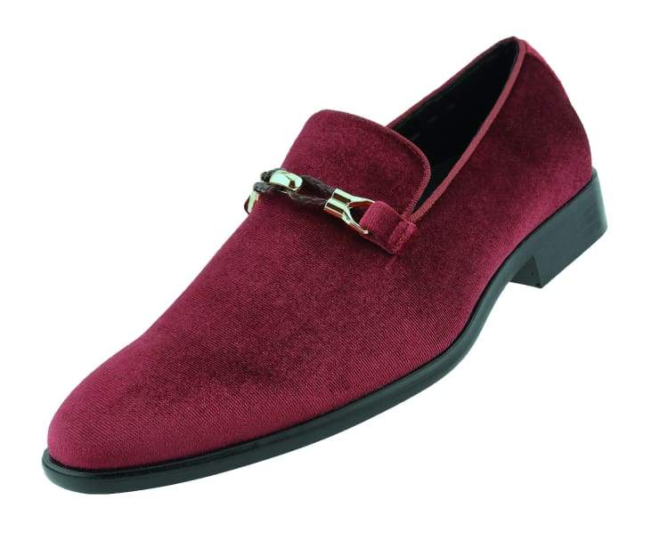 Amali Aller Men's Velvet Slippers Burgundy Velvet