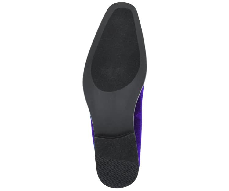 Amali Aller Vibrant Purple Velvet Smoking Slippers For Men