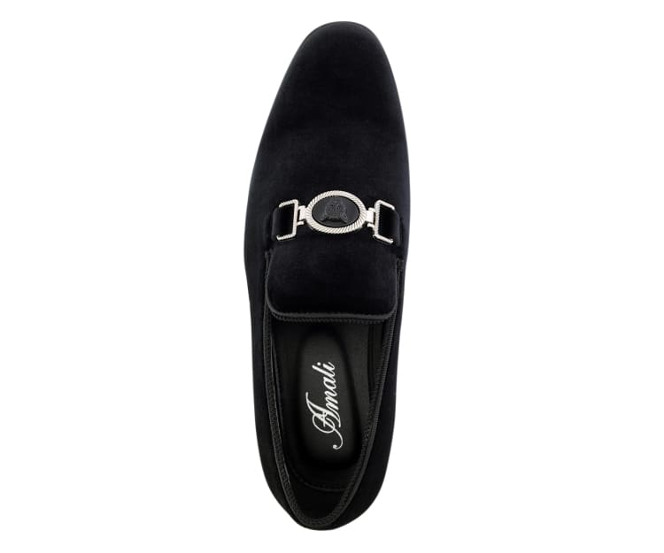 Amali Antonio Men's Black Royal Slip On Dress Shoes