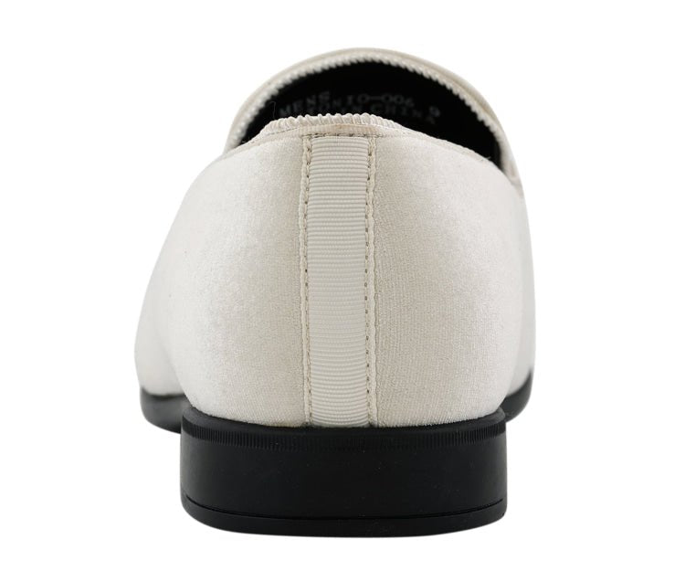 Amali Antonio Men's Cream Suede Elegant Slip On Dress Shoes