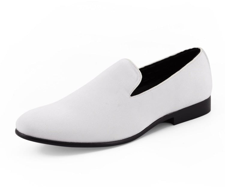 Amali Aries Velvet Elegance Loafers Men’s White Velvet