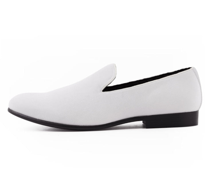 Amali Aries Velvet Elegance Loafers Men’s White Velvet
