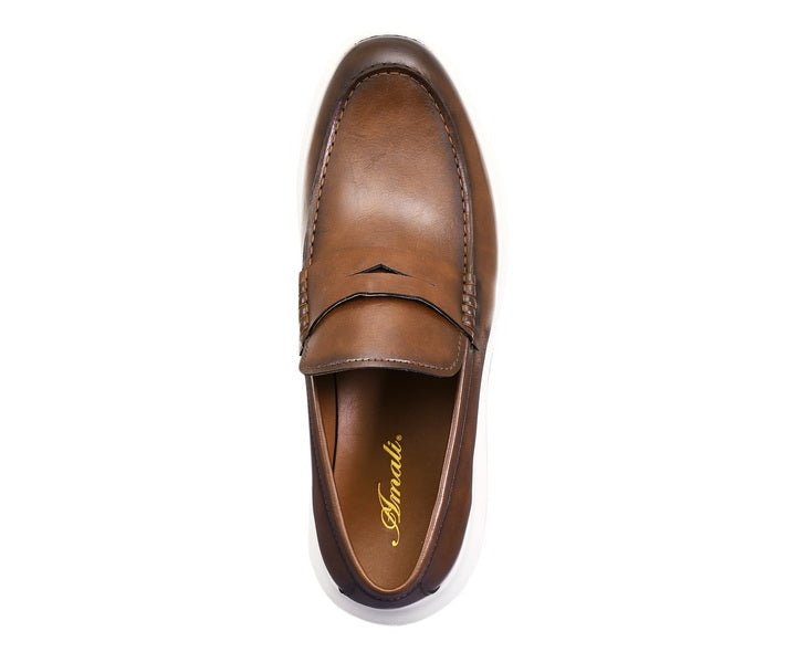 Amali Arvin Men's Cognac Slip On Loafers Leather