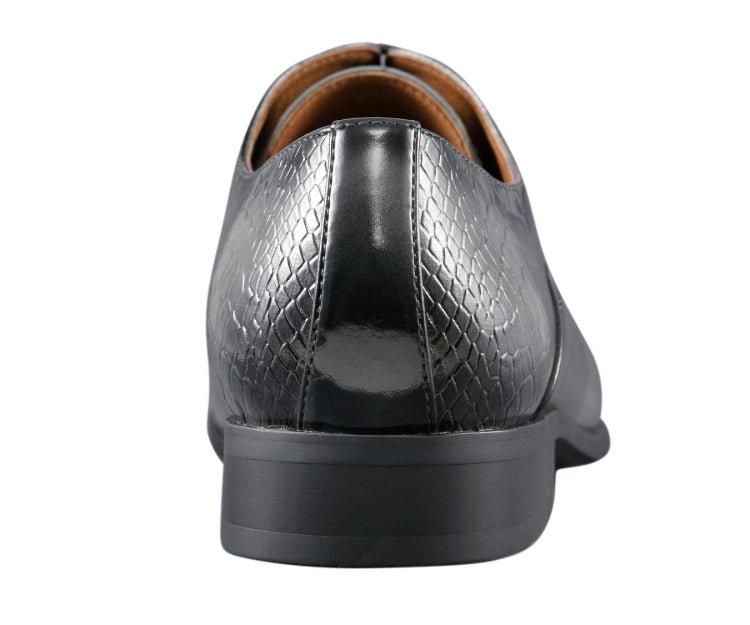 Amali Burke Men's Elegant Gray Leather Oxfords