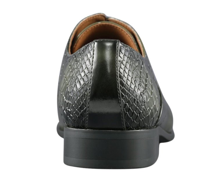 Amali Burke Men's Olive Green Leather Sophisticated Elegant Oxfords