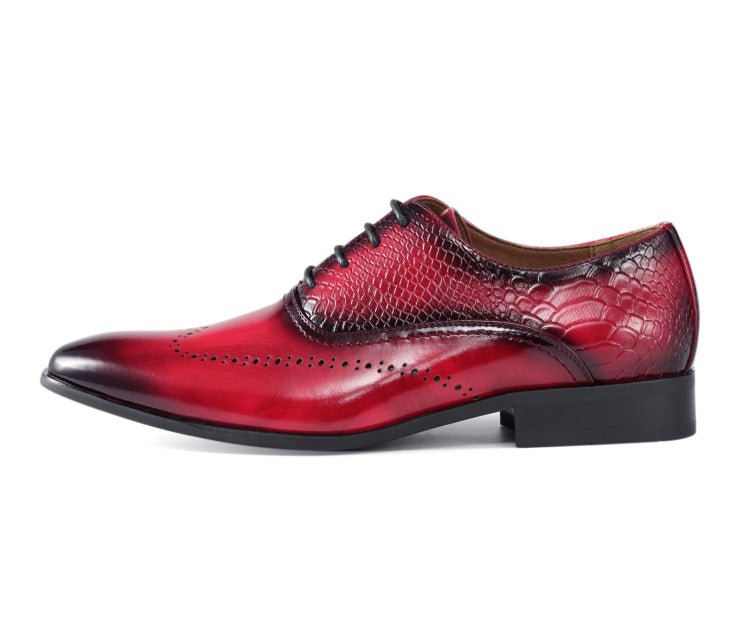 Amali Burke Men’s Red Leather Oxford Dress Shoes