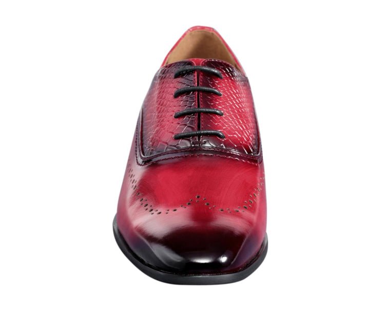 Amali Burke Men’s Red Leather Oxford Dress Shoes