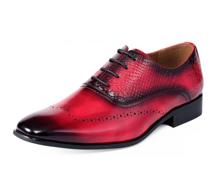 Amali Burke Men’s Red Leather Oxford Dress Shoes