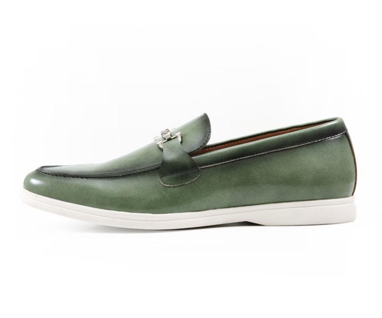 Amali Cahill Emerald Elegance Men’s Leather Loafers