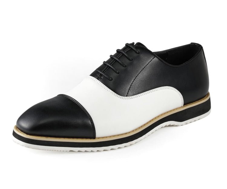 Amali Camden Classic Oxford Dress Shoes Men's Black and White