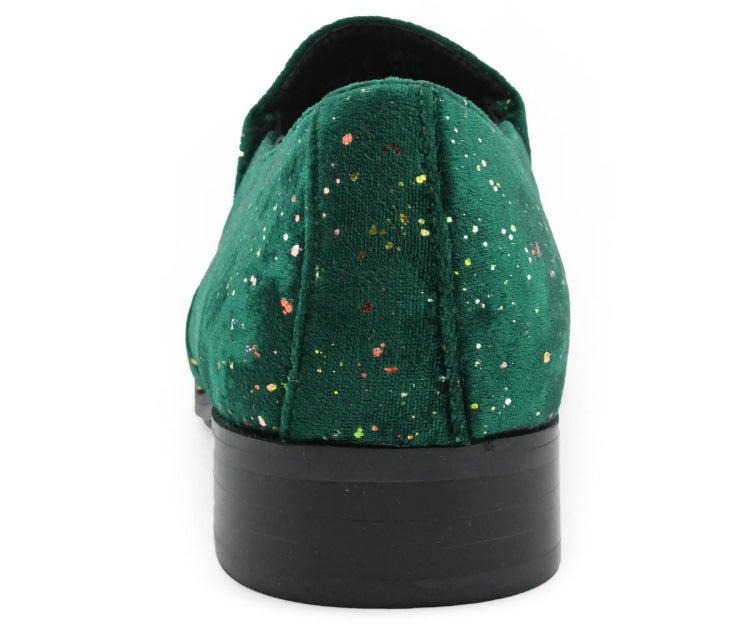 Amali Chaz Men's Green Luxury Velvet Smoking Slippers