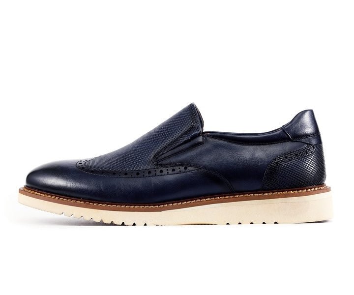 Amali Clyde Navy Slip On Hybrid Shoes Men’s Leather