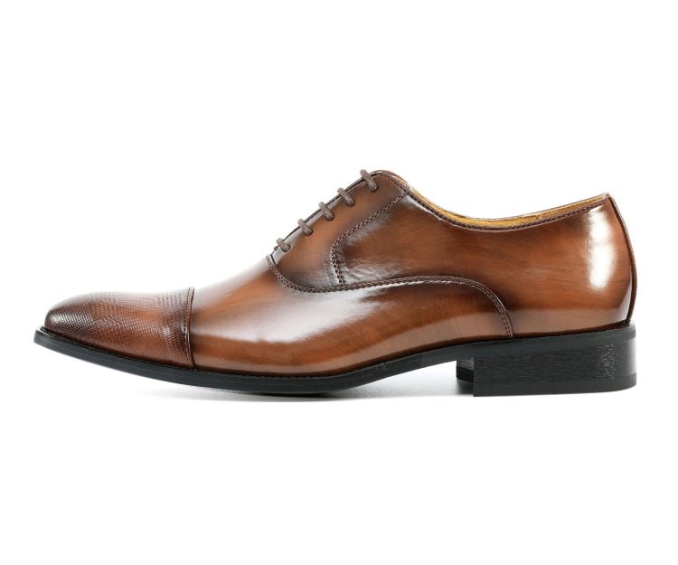 Amali Conrad Men’s Brown Leather Oxford Dress Shoes