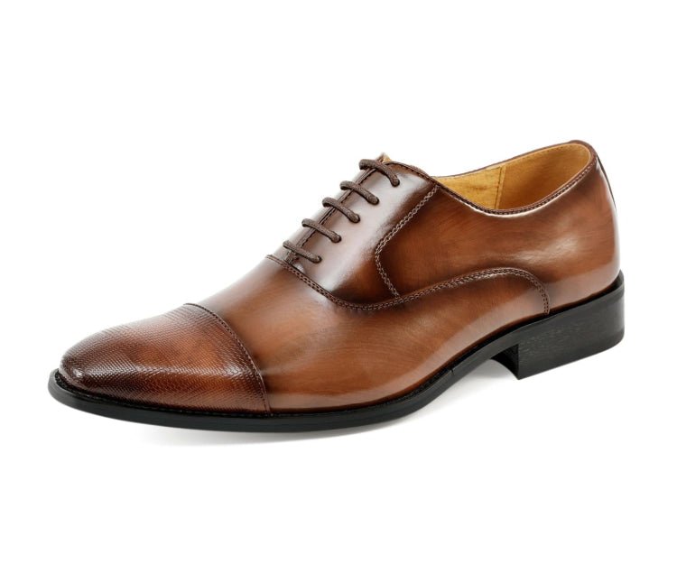 Amali Conrad Men’s Brown Leather Oxford Dress Shoes