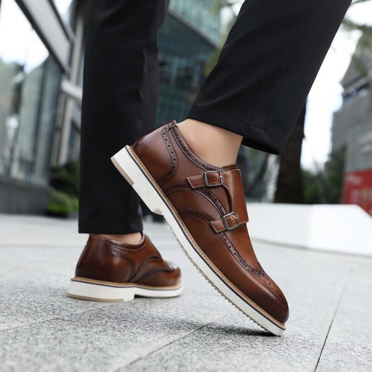 Amali Dario Monk Strap Shoes Men’s Smooth Cognac Leather