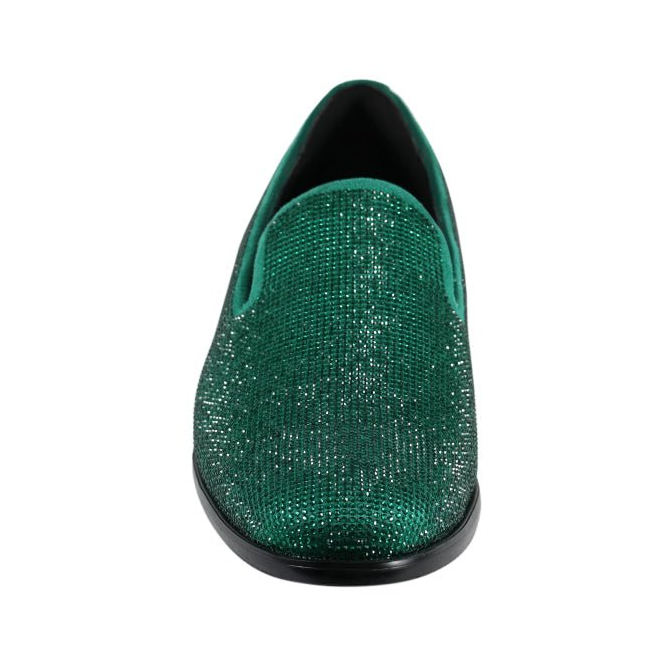 Amali Dazzle Green smoking slipper, front view