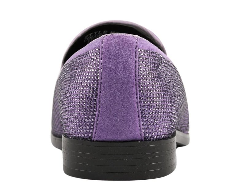 Amali Dazzle Men's Lavender Suede Slip on Loafers