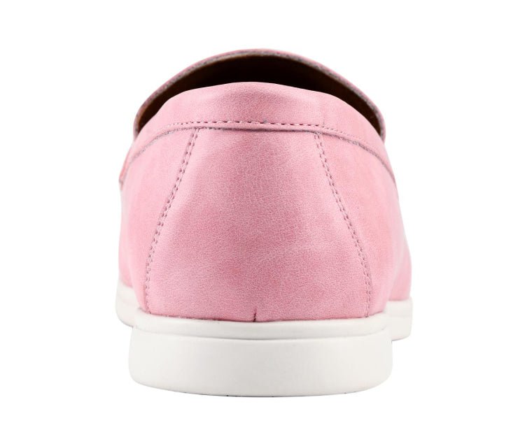 Amali Deniz Men's Pink Suede Slip On Loafers