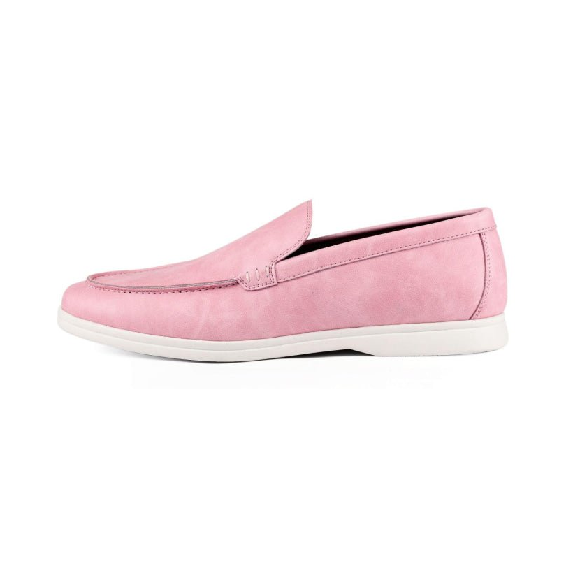 Amali Deniz men's pink slip-on loafer, side profile