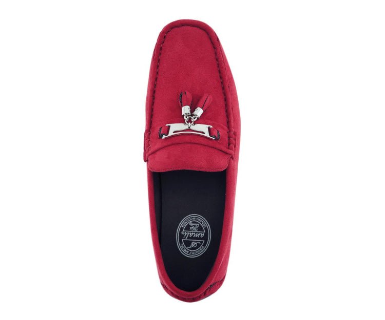 Amali Dyer Men's Driving Moccasins Crimson Elegance