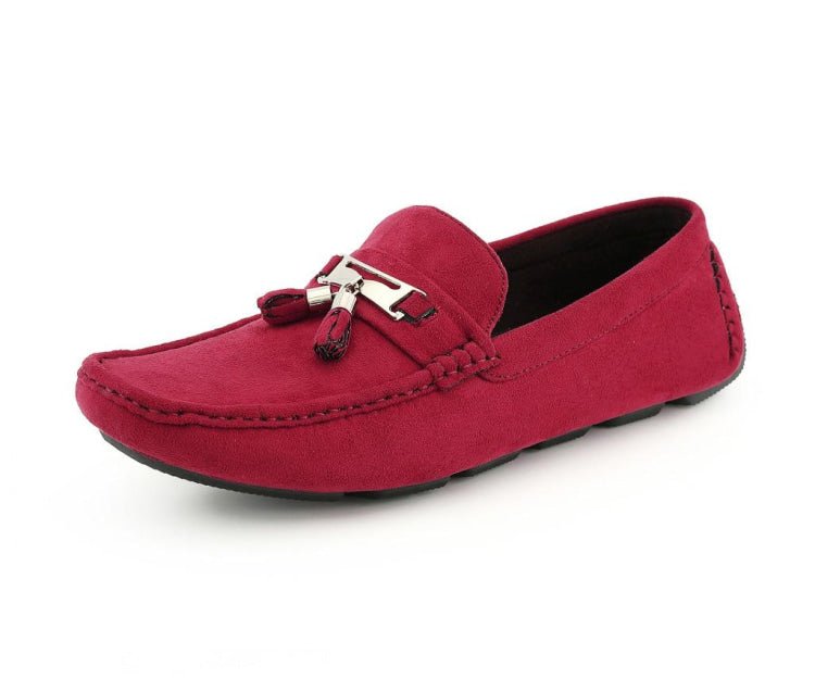 Amali Dyer Men's Driving Moccasins Crimson Elegance
