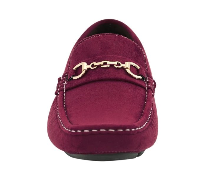 Amali Ecker Burgundy Menโs Suede Driving Moccasins