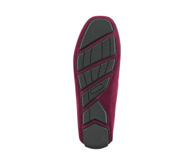 Amali Ecker Burgundy Men’s Suede Driving Moccasins