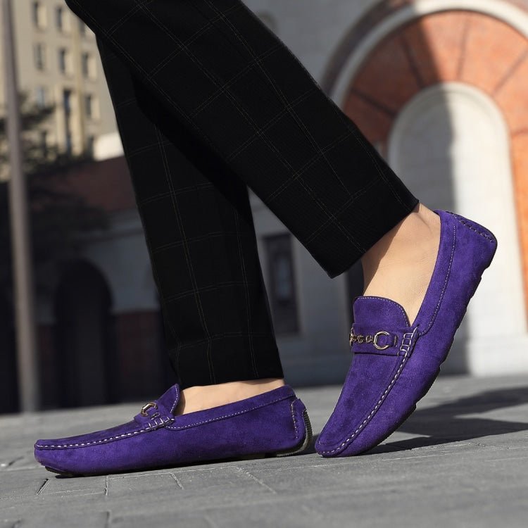 Amali Ecker Purple Menโs Suede Driving Moccasins