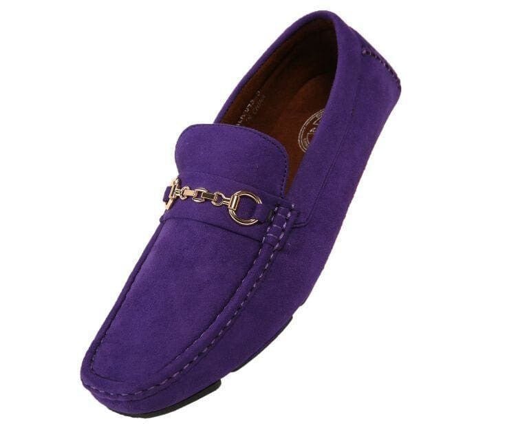Amali Ecker Purple Menโs Suede Driving Moccasins