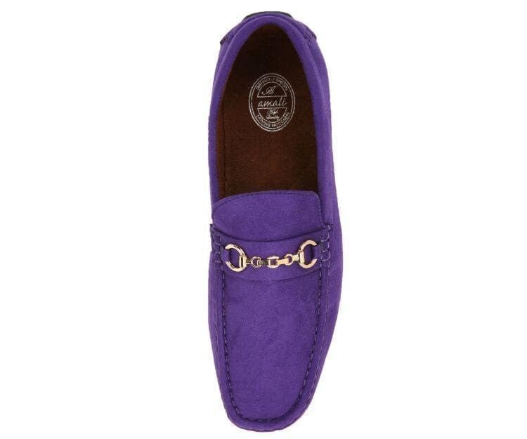 Amali Ecker Purple Menโs Suede Driving Moccasins