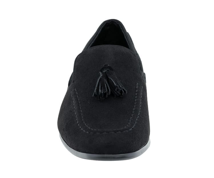 Amali Emperor Black Men's Velvet Tassel Loafers