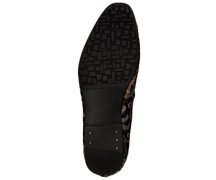 Amali Fabian Men's Navy LEather Slip On Loafers with Sequins