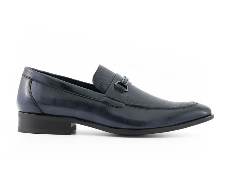 Amali Gerald Navy Men’s Slip On Dress Shoes Rubber Sole