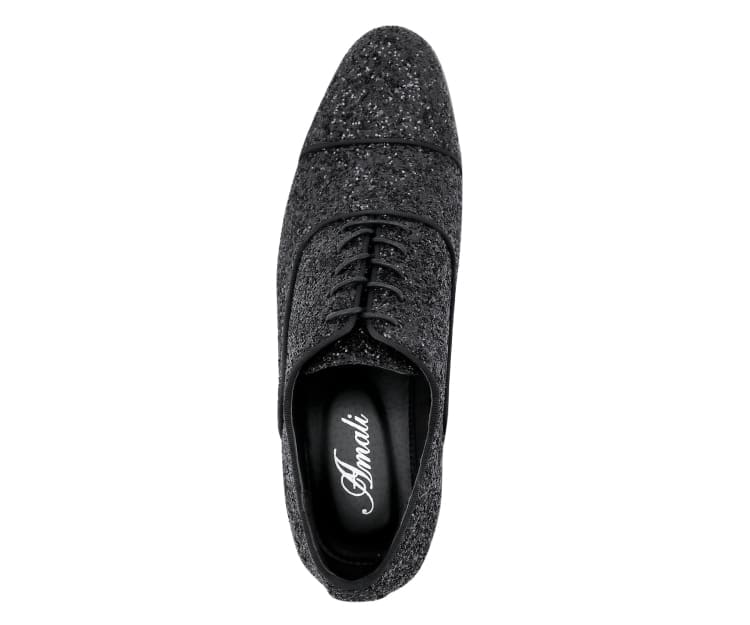 Amali Glamorous Glitter Oxfords Men’s Black Glitter